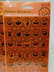 Vintage American Greetings Glitter Stickers 2 Pkgs/4 Sheets Sealed JackOLanterns