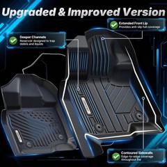 OEDRO Floor Mats Tailored Fit for Toyota Tundra CrewMax Cab/Double Cab 2014-2…