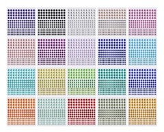 Pick Color Sheet of 172 Stick-on 3, 4, 5mm RHINESTONE GEMS for Crafts, Scrapbook