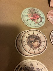 Clock Face Die Cut Shapes Vintage Style Collage Scrapbooking
