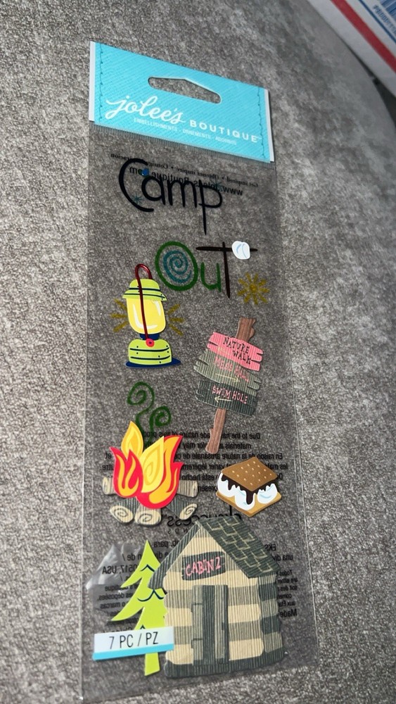 Jolees Boutique scrapbooking stickers Camping Camp Out SPJJ146