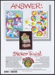 SANDYLION Sticker Trivia – Original 1984 Trade print AD / ADVERT_ retailer promo