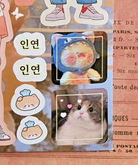 Kawaii Anime Girl Sticker Sheet Matte Japanese Korean Text Deco Journaling
