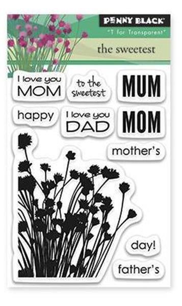 New Penny Black RUBBER STAMP MOM sweetest DAD love you set free USA ship