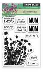 New Penny Black RUBBER STAMP MOM sweetest DAD love you set free USA ship