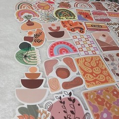 Motivational Good Vibes 100 Stickers Earth Tones Rainbows Positive Feel Good