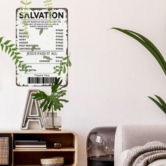 Jesus Paid it All – Christian Metal Tin Sign, Motivational Vintage Inspiratio…
