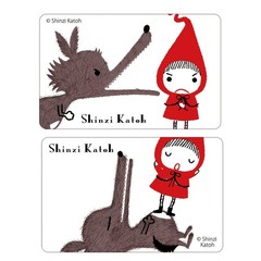 Shinzi Katoh IC Card Removable Privacy Stickers Red Hood Pochon 2pc