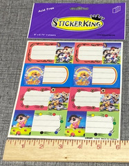 NOS Sticker King Vintage Rare Cool Gift Tag Stickers 5 Pack Lot New Old Stock