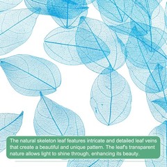 200-Pack Skeleton Leaves, Natural Rubber Leaves Vein[4-6cm, Blue]