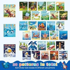 homicozy 3PCS Sticker Paint Books for Kids Ages 4-10,Dinosaur Astronaut Ocean…