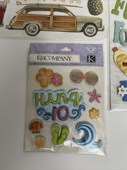 Scrapbooking Stickers Beach/Ocean Lot Of 4 Packs Total 68 Vellum/ Flat/ Dimen