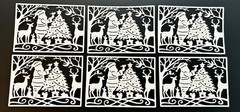 Christmas Die Cuts *St. Nick Christmas Scene * Set of 16 * Black or White