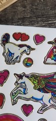 Vintage UNICORNS Prism Vending Machine Sticker Sheet 80s 90s Rainbows (FLAWED)