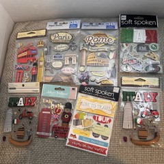 Travel Scrapbook Sticker Lot London Paris Rome Italy 3D Jolee’s Recollections