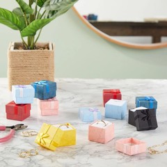 Juvale Ring Boxes Bulk Set – 24-Pack Multi-Color Square Cardboard, 1.6 x 1.2 x 1