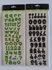 Lot of 2 Provo Craft Green Black Alphabiggies Letters Numbers Acid-Free Stickers