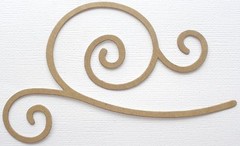 (3) FLOURiSH SWiRLY – Decorative Accent Swirl Bare Chipboard Die Cuts – 5 1/8″