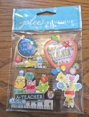 Jolee’s Boutique 4 Piece Teacher Shaker Scrapbook Stickers 50-22022 NIP