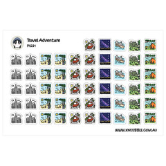 Travel Adventure Planner Stickers – Road Trip, Cruise, Beach Day – Holiday Vacat