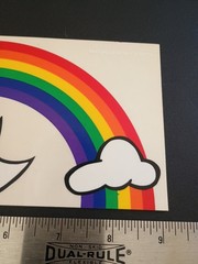 Vintage Stickers Rainbow Clouds Clear Decal Bumper Sticker Religious Jesus 1979