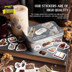 300 Pcs Vintage Stickers, Junk Journal Supplies, Cute Stickers for Journaling Su