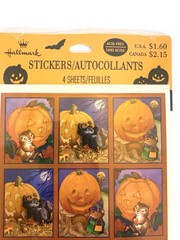 Vtg Hallmark Halloween Stickers Pumpkins Squirrels Chipmunks NOS Sealed