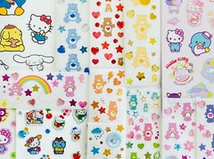 400 Stickers Mxd Themes Hello Kitty Sanrio Friends Care Bears Rainbow Stars Dino