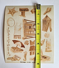 Vtg NRN Designs Timeless Treasures Sepia-Toned BEACH 5″x6″ Stickers Nostalgia
