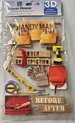 8 Assorted Sealed Packages of Crafting Stickers Baseball Fishing Handyman Dad
