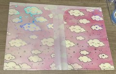 New Happie Scrappie Large Pink Clouds Sticker Folder