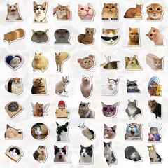 Vibrant Cat Stickers Set – 100 Piece Waterproof Vinyl Stickers for Everyone
