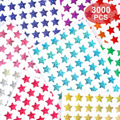 3000 PCS Star Stickers, 0.6″ Sparkly Holographic Stickers, Kids Rewards