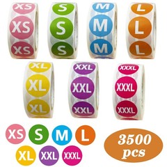 FuraHa 3500 PCS Clothing Size Stickers Labels 7/8″ Colorful Coded Round Self …