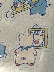Vintage Ambassador Cute Animal Pigs Piggy Stickers 4 Sheets NIP NOS