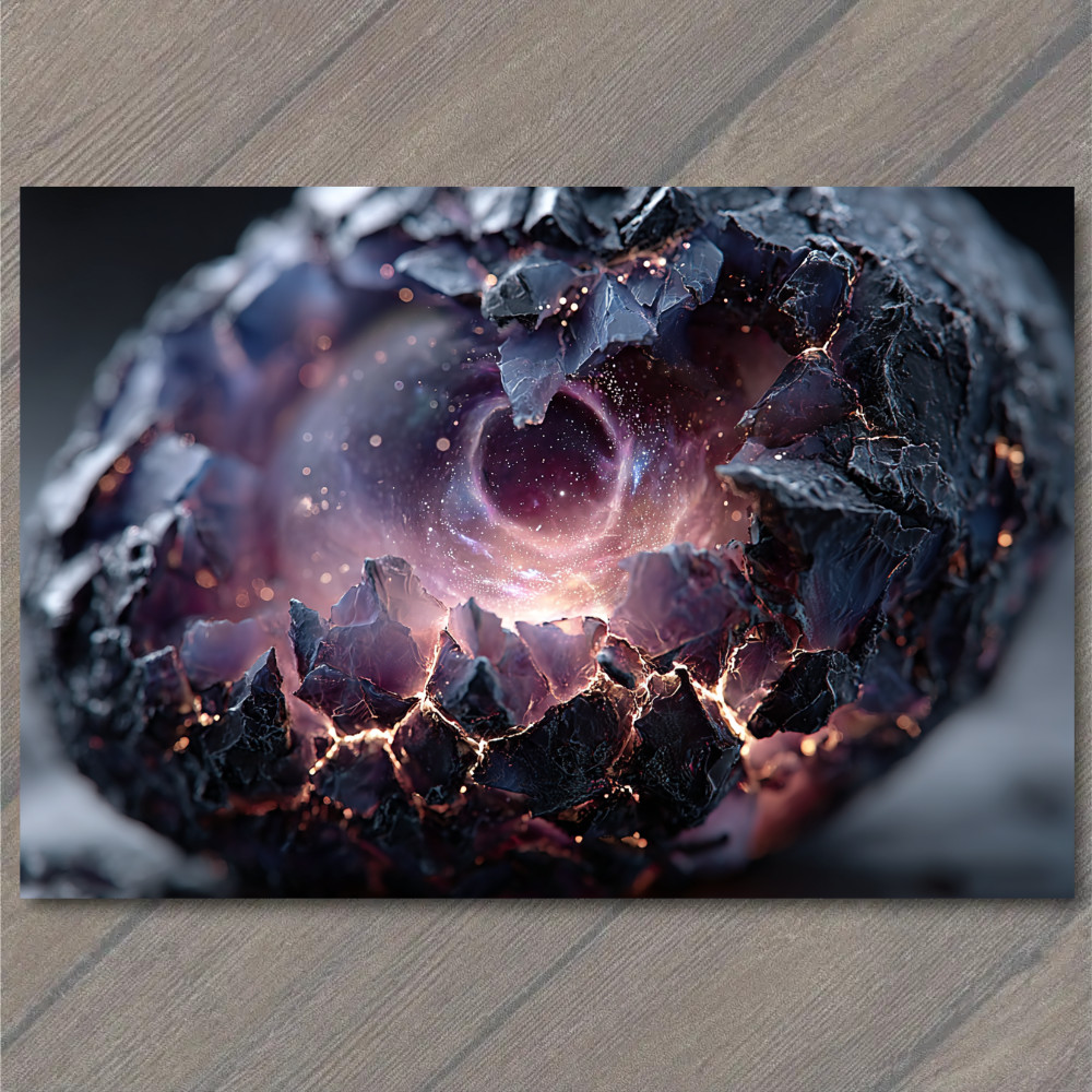 STICKER Cracked Cosmic Meteor Galaxy Core Purple Lava Energy Fantasy Space Roc
