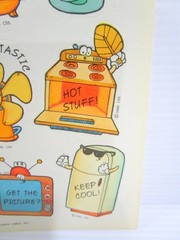 Hallmark 1983 Sticker Sheet Vintage Funny Appliances with Faces Puns Unused
