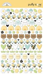 Stickers Puffy Doodlebug Bee Happy Icons Hives Bees Bears Sun Clouds Mushrooms