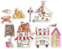 Craft Consortium SANDY PAWS WOOD EPHEMERA SHAPES (10PC) scrapbooking