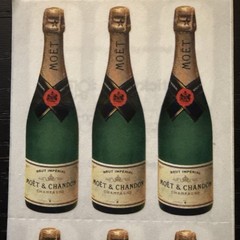 Sticky Pix PAPER HOUSE CHAMPAGNE BOTTLE STICKERS Set Of 9 (3X3shts) Moet Chandon