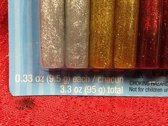 GLITTER GLUE 10 Squeeze Pens of 5 Colors Silver Gold Red Green Blue 0.33 Oz/Pen
