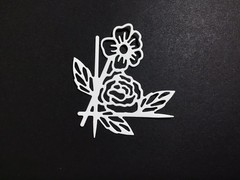 FLOWERS CORNER BORDER Die Cut Embellishments 6 pcs 2-1/4 x 2-1/8 Scrapbook Cards