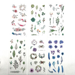 Pretty Floral Flowers Washi Paper Stickers 6 Sheets Scrapbook Planners