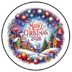 MERRY CHRISTMAS 2025 ENVELOPE SEALS LABELS STICKERS PARTY FAVORS