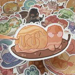 10 PIECES MYSTERY Sticker Lot Animal Snail Cartoon Colorful Food Dessert