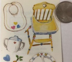 YUMMY BABY Stickers(10pc)Frances Meyer•Highchair•Feeing•Food•Sippy Cup•Bib•Plate
