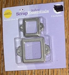 JoAnn Scrap Essentials Brushed Silver Square Bookplates Frames Scrapbook Crafts