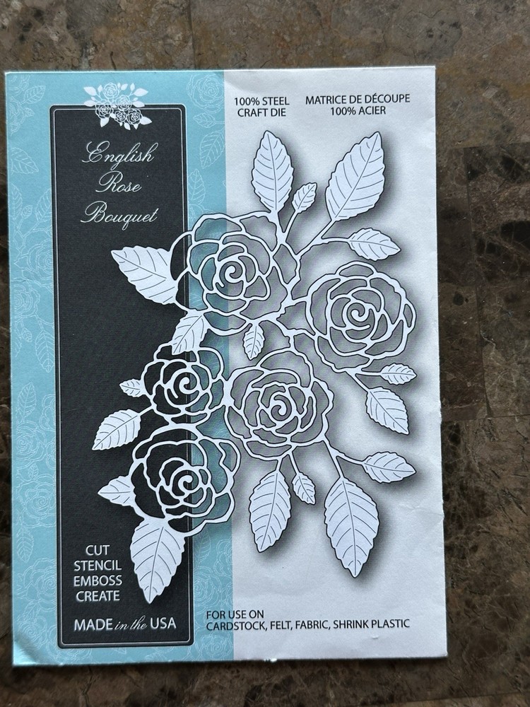 Memory Box English Rose Bouquet Steel Craft Cutting Die 99139, Silver Roses