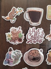 STICKERS x 10 COFFEE Large Vinyl Shop Stickers CO2