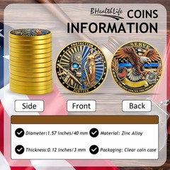 5 Pcs Police Challenge Coin – Skeletons and Goddess of Justice Challenge Coin…